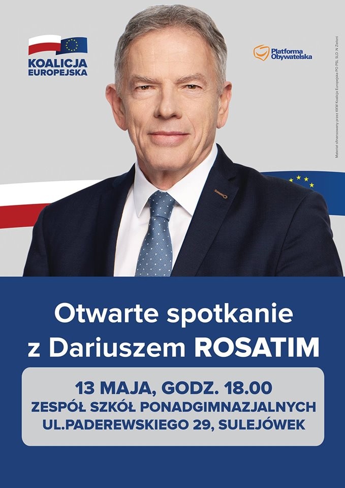 Spotkanie z Dariuszem Rosatim w Sulejówku - Plakat