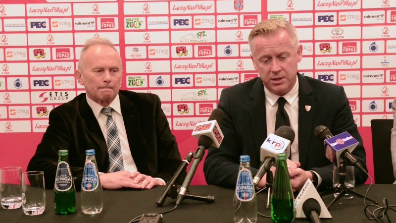 Od lewej: Andrzej Materski, prezes klubu i Daniel Purzycki, były już trener Pogoni. fot.  Sirris