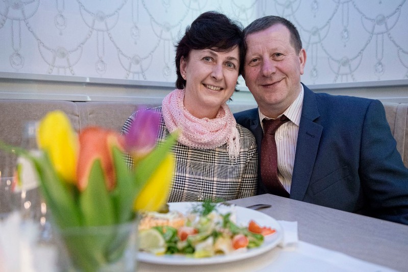 Teresa i Stanisław - zwycięzcy ubiegłorocznej edycji konkursu, podczas uroczystej kolacji w Hotelu Kamienica.  fot. Aga Król