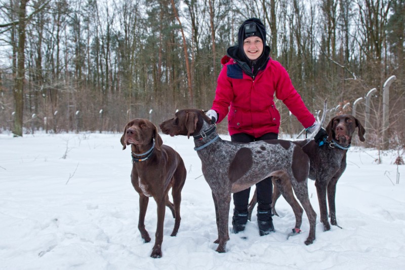 Julita Łubianka i jej psy fot. Aga Król