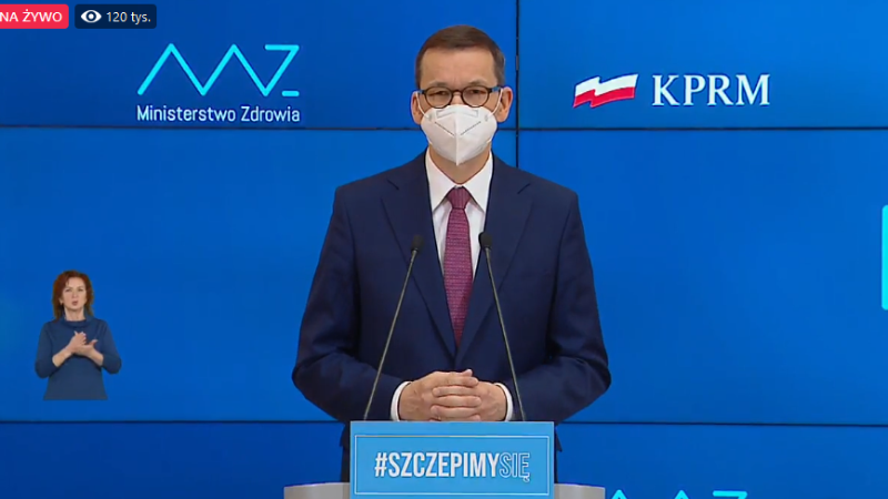 Premier Mateusz Morawiecki, zrzut z ekranu