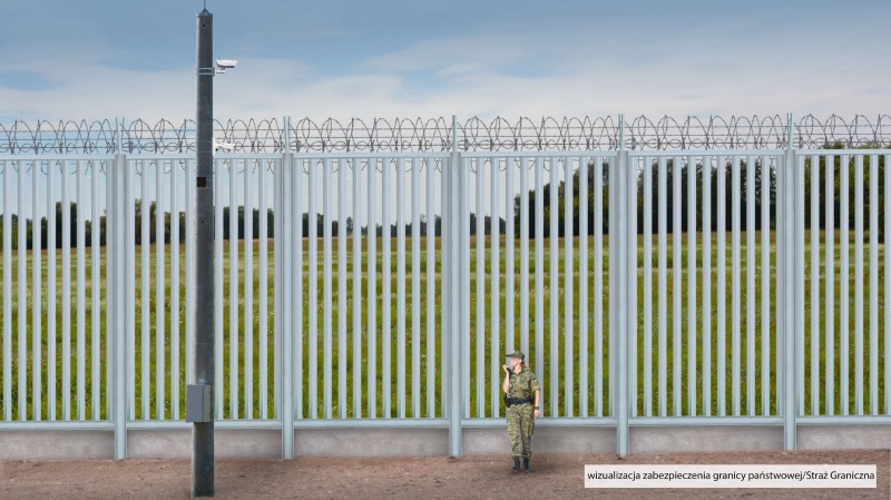 Wizualizacja zabezpieczenia granicy państwowej przygotowana przez Straż Graniczną 