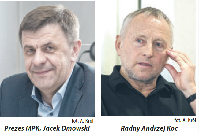 Prezes MPK, Jacek Dmowski  i radny Andrzej Koc. Fot. Aga Król