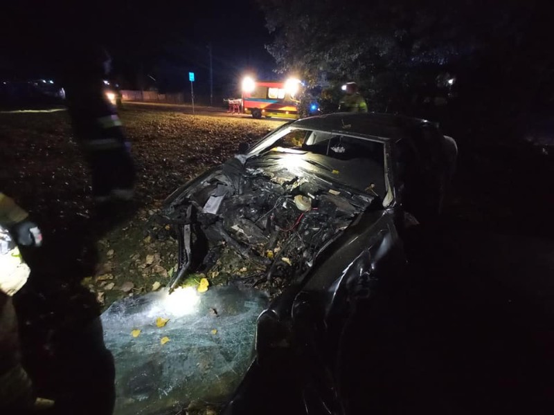 Zdjęcie z wypadku fot. KP PSP w Łosicach
