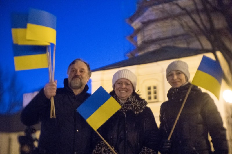 Wiec Siedlce Solidarne z Ukrainą fot. pyt