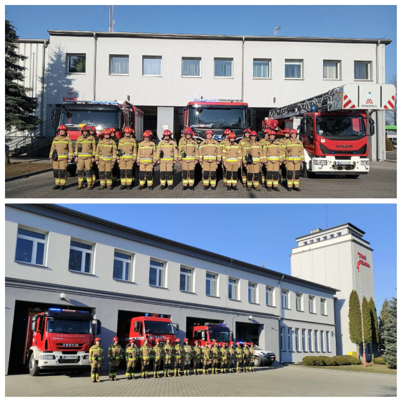 Komenda Miejska Państwowej Straży Pożarnej w Siedlcach 1 i 2 w hiołdzie strażakom z Ukrainy.