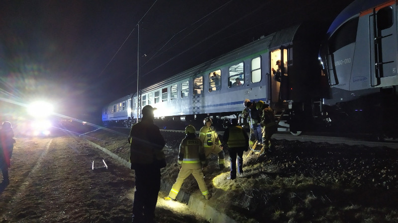Śmiertelne potracenie przez pociąg na trasie Mińsk Mazowiecki - Mińsk Mazowiecki Anielina - fot. OSP Mińsk Mazowiecki