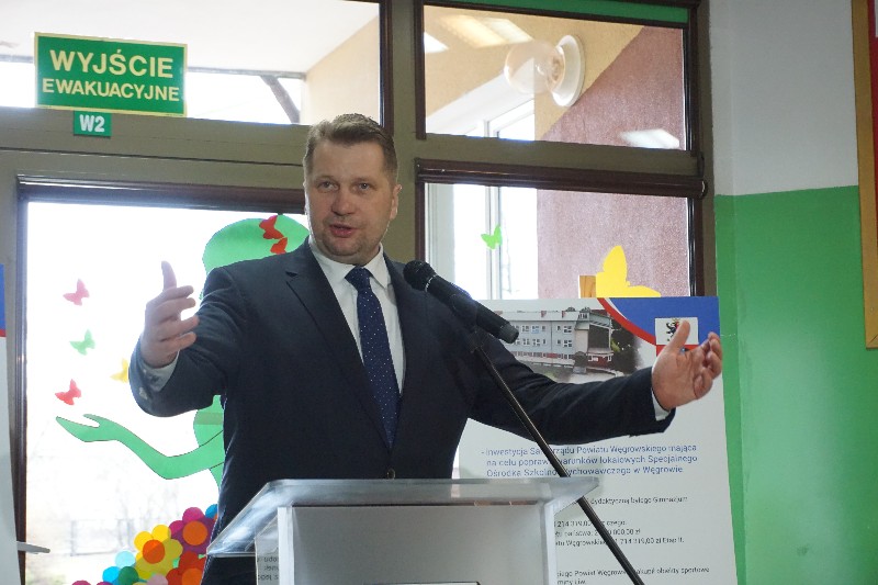 Minister Przemysław Czarnek z wizytą w Węgrowie.  fot. sej