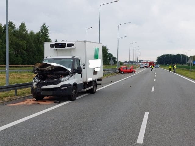 Wypadek na autostradzie A2 - fot. KPP Mińsk Maz.