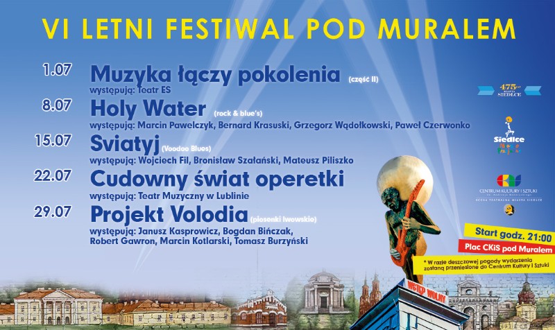 Pierwszy koncert w ramach VI Letniego Festiwalu pod Muralem odbędzie się już 1 lipca! 