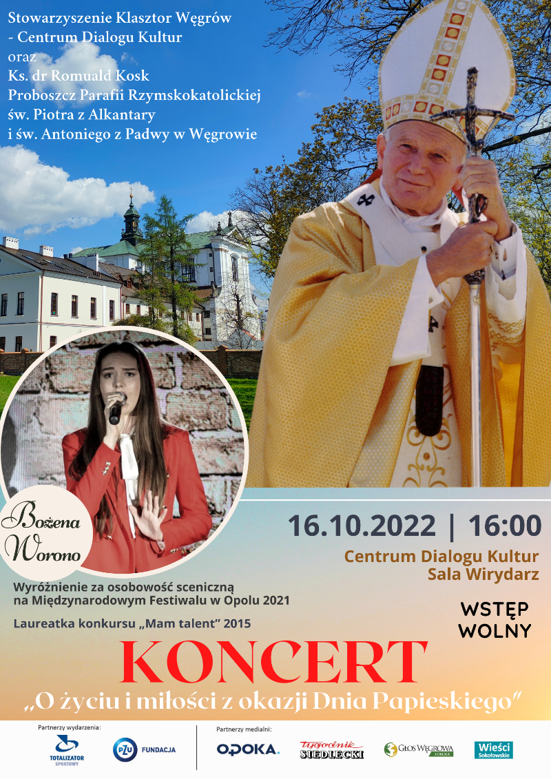 Zaproszenie na koncert do klasztoru w Węgrowie.