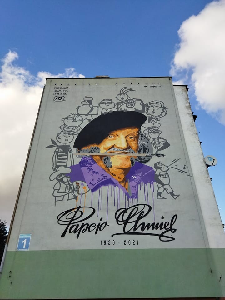 Mural Papcia Chmiela w Łukowie fot. Kulturalna Inicjatywa Społeczna