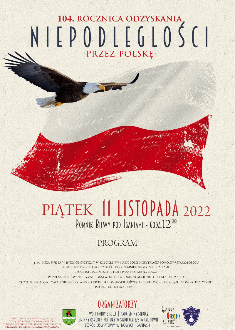 104. Rocznica odzyskania niepodległości przez Polskę