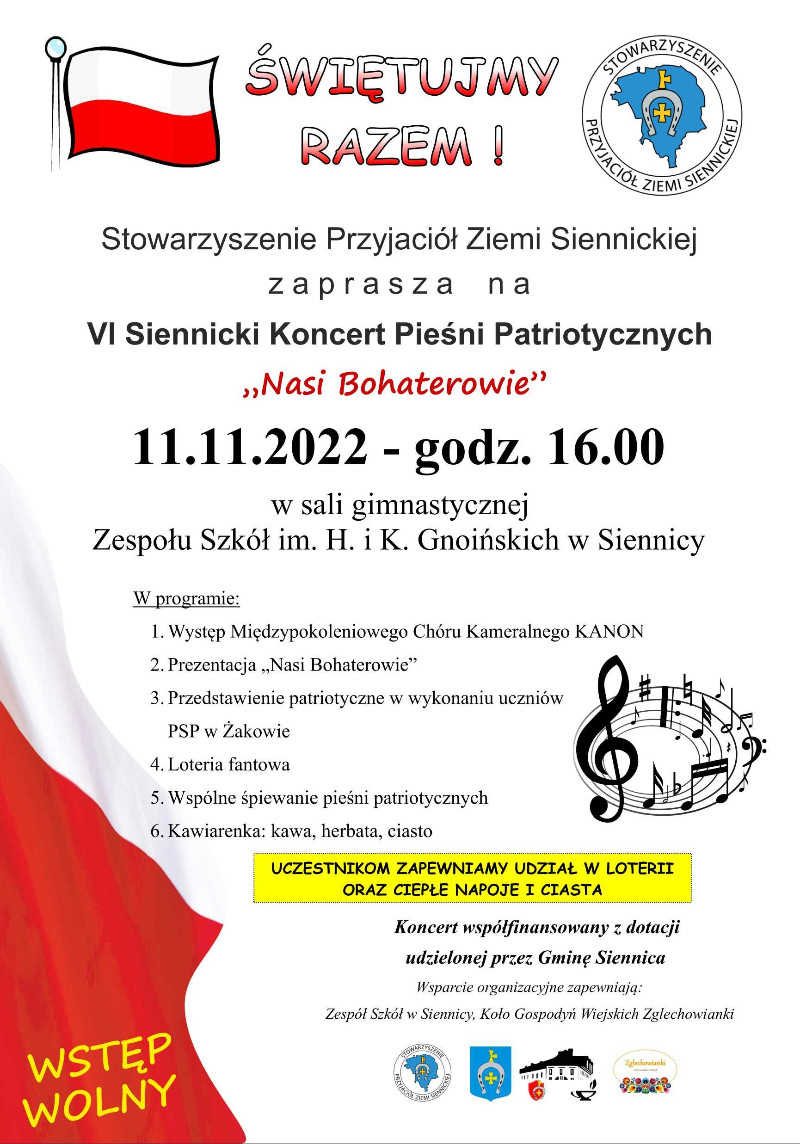 VI Siennicki Koncert Pieśni Patriotycznych „Nasi Bohaterowie”
