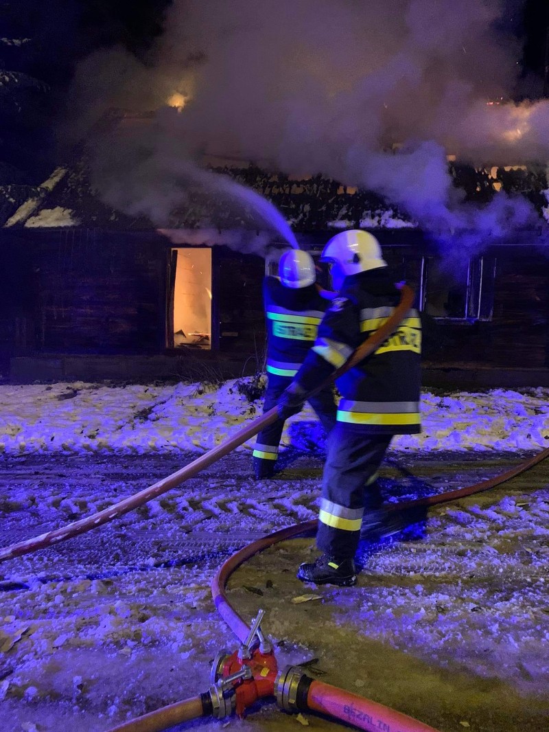 pożar domu w Mierzwicach Starych