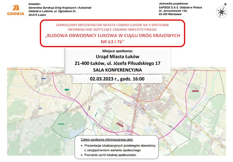 GDDKiA zaprasza na konsultacje na temat przebiegu łukowskiej obwodnicy. 
