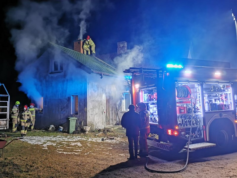 pożar w miejscowości Dudka, fot. OSP Borowie