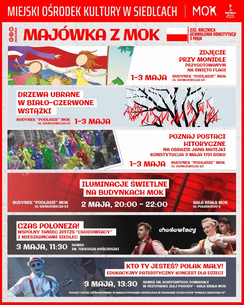 Weź udział w atrakcjach majówkowych zorganizowanych przez MOK w Siedlcach! 