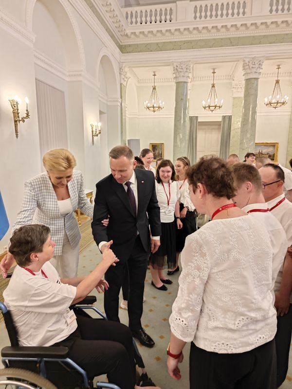Uczestnicy WTC z wizytą u pary prezydenckiej w Warszawie. Fot. Caritas Diecezji Siedleckiej