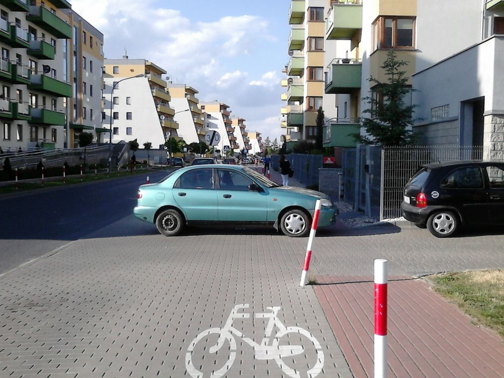 parkowanie na drodze rowerowej