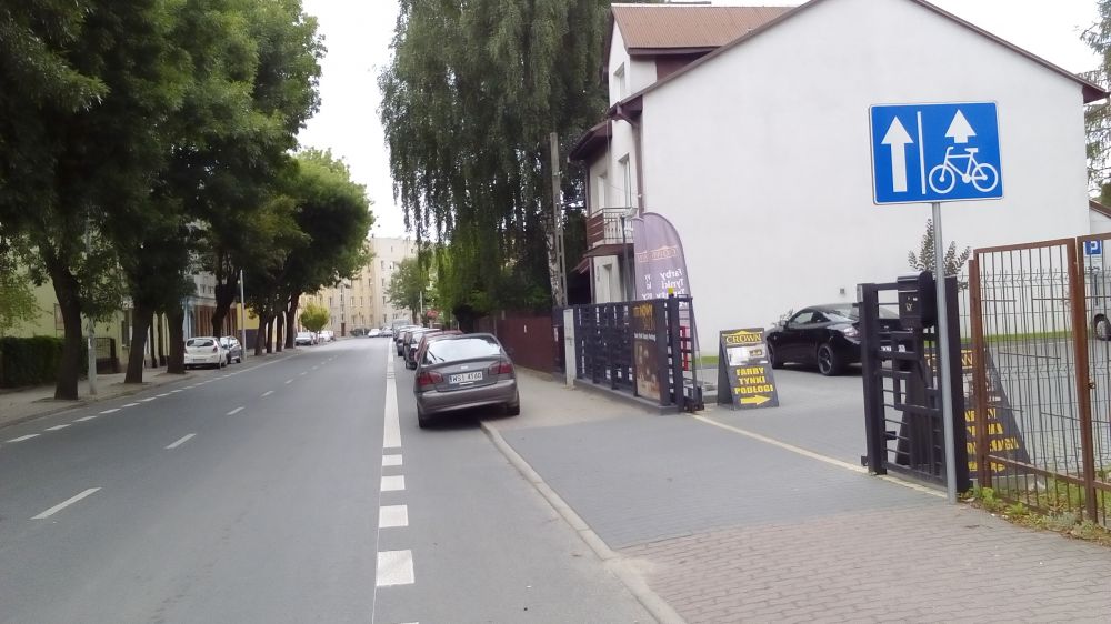 parkowanie na pasie dla rowerów