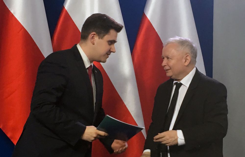 Daniel Milewski i prezes PiS Jarosław Kaczyński
