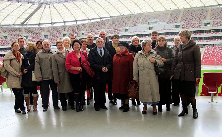 Aktywiści gminnych organizacji społecznych z wizytą na warszawskim Stadionie Narodowym. Fot. Arch. GOK w Łukowie
