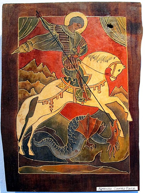 Jedna z ikon Agnieszki Czerskiej-Pawlak, które są wystawione z Galerii PROwizorium Łukowskiego Ośrodka Kultury. Fot. PGL