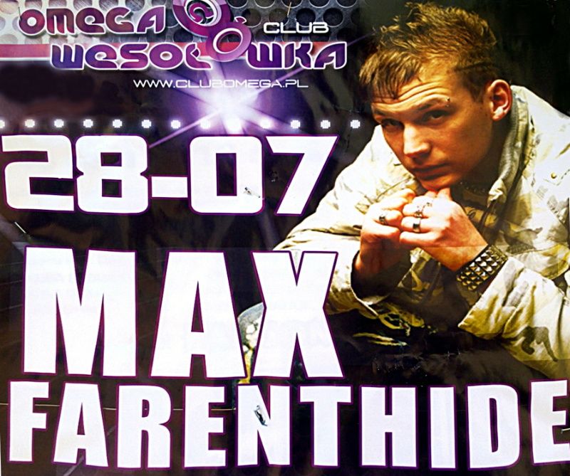 Max Farenthide w Wesołówce (z plakatu Klubu „Omega”)