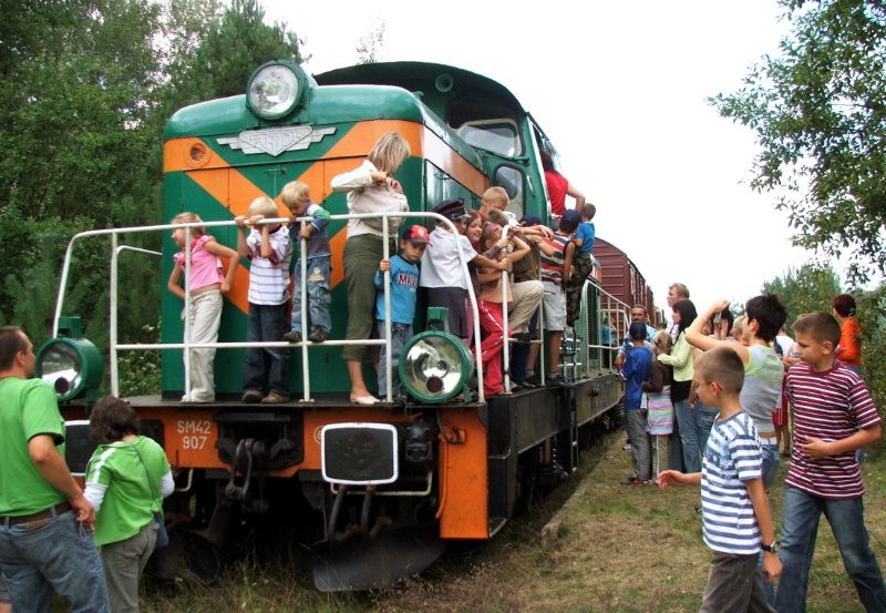 Przystanek Pociągu Turystyczno-Promocyjnego na leśnej stacji w Kownatkach w gm. Łuków. Zdjęcie z 2008 r. Fot. PGL