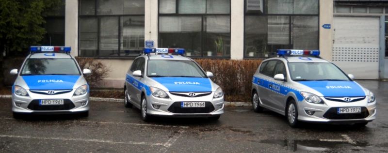 Nowe Hyundaie wyjechały w teren. Fot. Arch. KPP w Łukowie