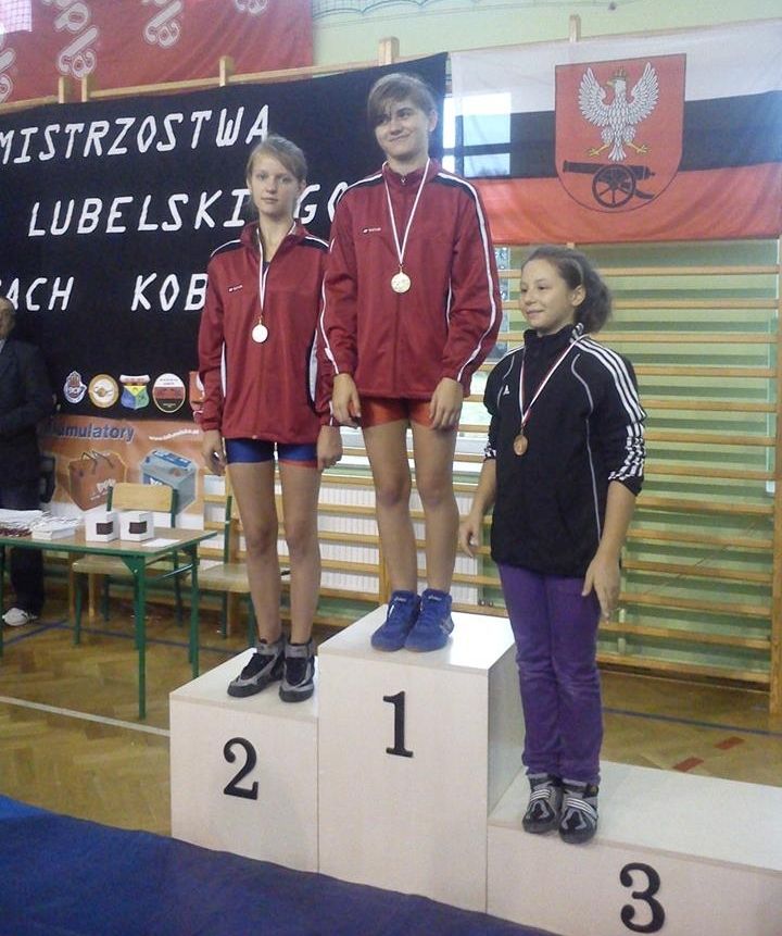 Paulina Sobiech, zdobywczyni pierwszego miejsca, podczas mistrzostw województwa lubelskiego

