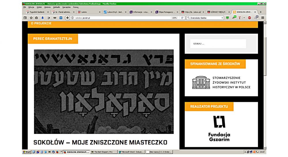 Nowa strona internetowa o starym Sokołowie. Screen PGL