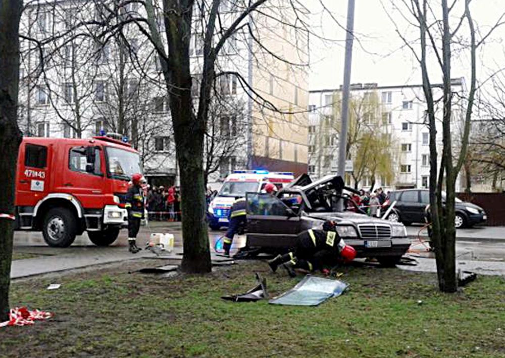 Miejsce wypadku na ul. 11 Listopada w Łukowie. Fot. Czytelniczka