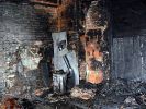 Doszczętnie wypalone wnętrze mieszkania. Fot. Arch. KP PSP w Łukowie