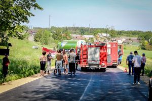 Tragedia na drodze krajowej nr 63 w okolicach Ceranowa. Fot. Arch. KPP w Sokołowie Podlaskim